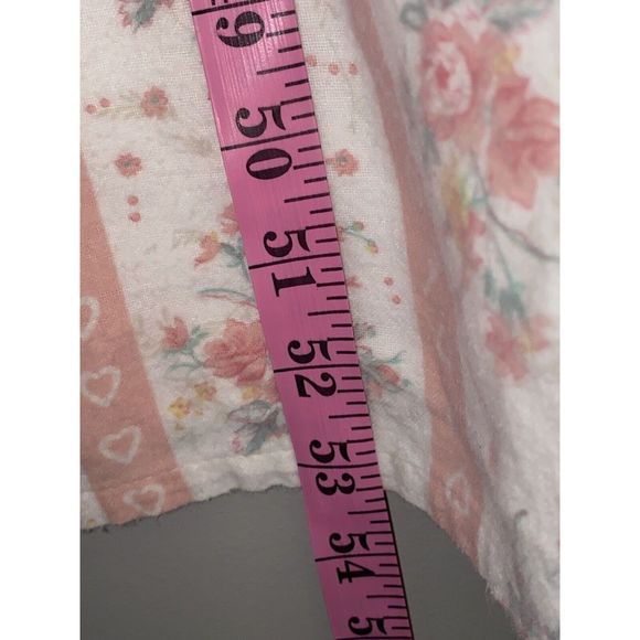 Vintage LL Bean By Lanz Flannel Nightgown Floral Ruffle Cottage Prairie Pink XL - Picture 8 of 16